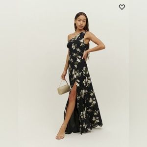 (NWT) Reformation one-shoulder floor-length dress